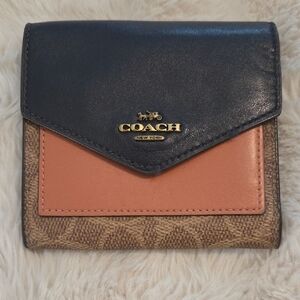 Coach Navy and Tan Women's Wallet